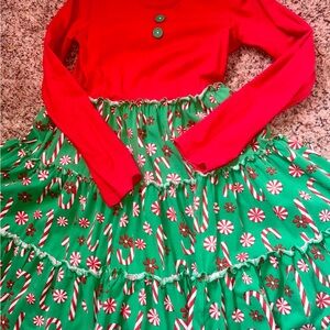 Festive Red and Green Holiday Dress